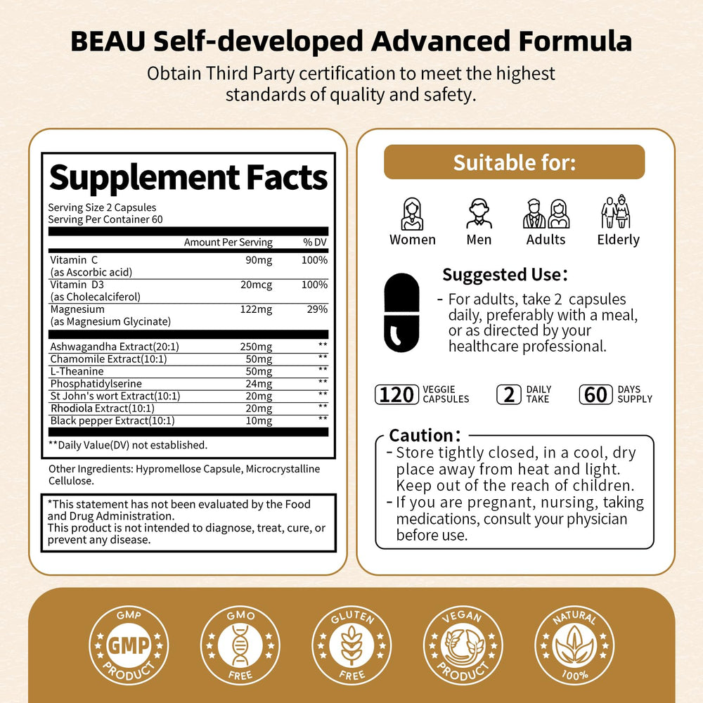 BBEEAAUU chamomile extract image conveys soothing evenings and gentle wind-down rituals.