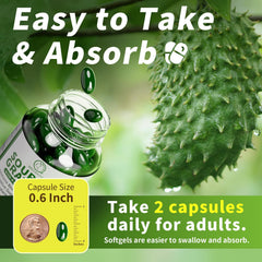 BBEEAAUU Soursop Graviola capsules in evening routine context.