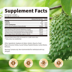 BBEEAAUU Soursop with kelp ingredients close-up highlighting natural nutrients for digestion.