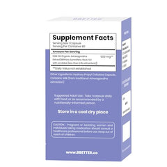 BBETTER Ashwagandha KSM-66 capsules close-up for easy daily use.