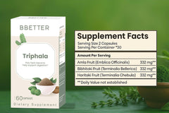BBETTER Triphala dispensing scene shows a simple daily ritual.