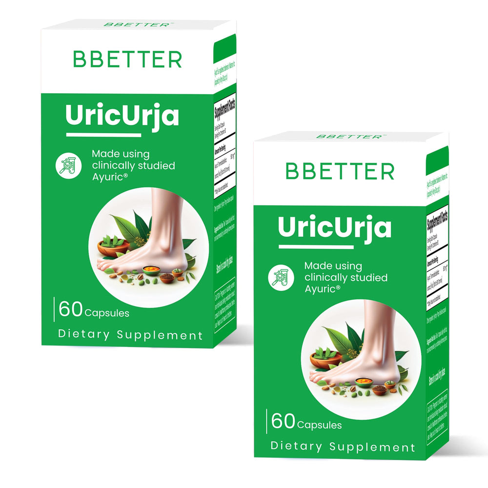BBETTER UricUrja capsules ready for daily joint comfort support.