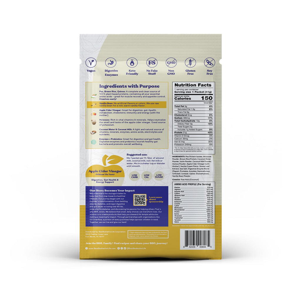 BBfL digestive health blend with prebiotics and enzymes supports gut wellness.