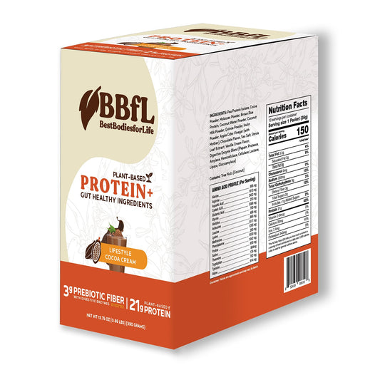 BBfL plant-based protein shake bottle for convenient post-workout recovery.