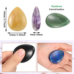 BBTO worry stone clear quartz teardrop for clarity and mood balance