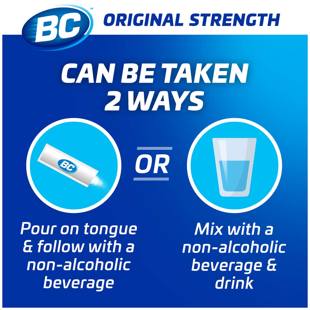 BC Powder Original dissolves on the tongue for fast consumption.