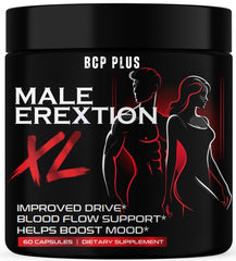 BCP PLUS MalePlus Performance bottle showing label and natural ingredients.