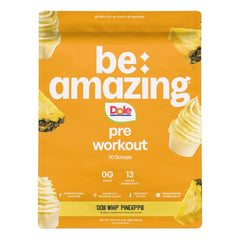 BE AMAZING pre-workout bottle pour for smooth blending before training.