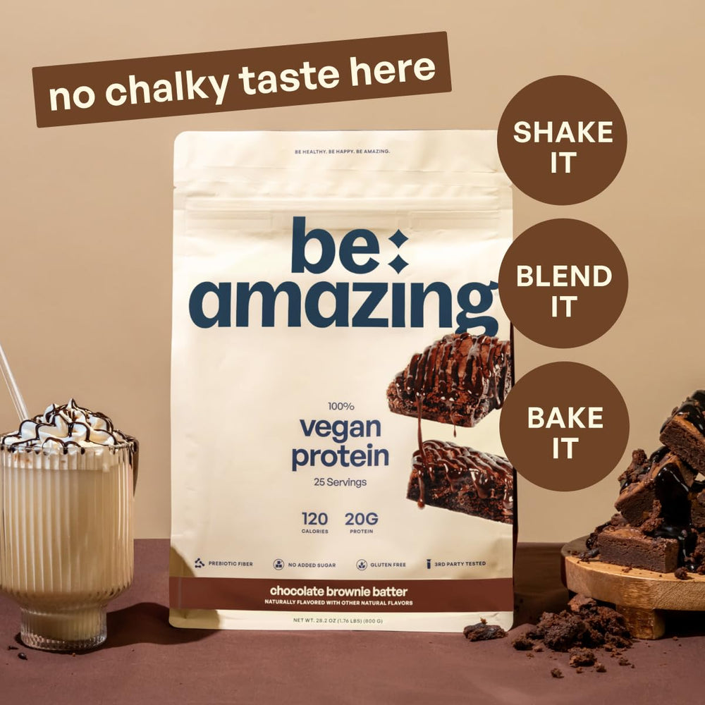 BE AMAZING dairy-free packaging label highlights gluten-free ingredients