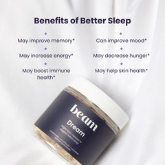 Beam Dream capsules in hand suggest an easy nightly ritual