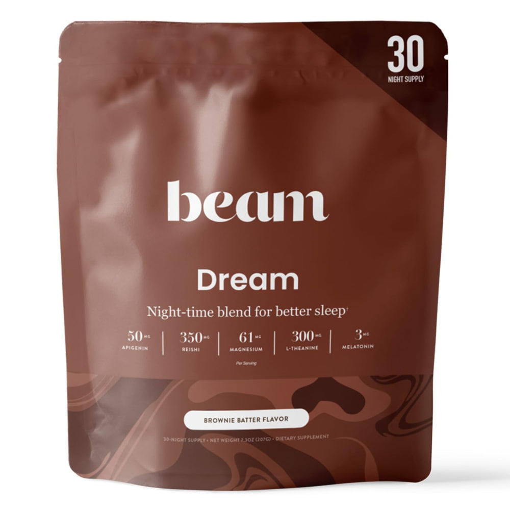Beam Dream Sleep Powder jar closeup for a calm nightly routine