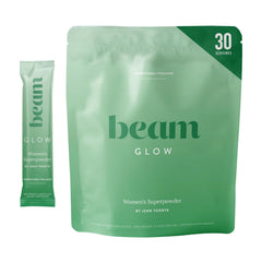 Beam Glow hormone balance supplement bottle front view for daily endocrine support.