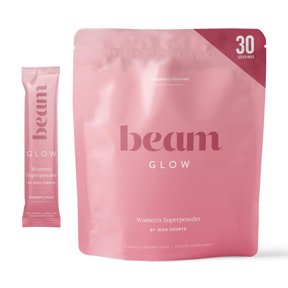 Beam Glow hormone balance bottle with capsules for daily hormonal support.