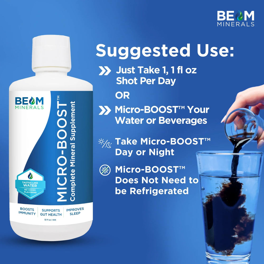 BEAM MINERALS Micro-Boost contains electrolytes for steady muscle function.