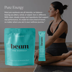 Beam Pre Workout usage with woman and man representing inclusive fitness