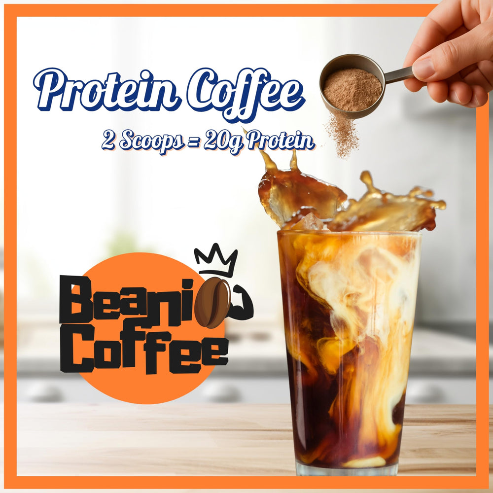 Beanio Protein barista-style foam cup evokes premium iced coffee experience