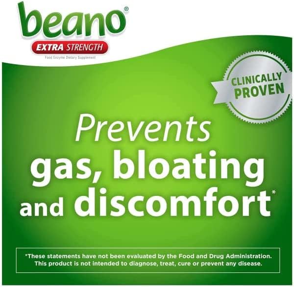 Beano Extra Strength tablet being taken before a meal for potential relief