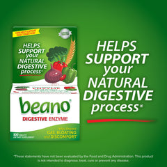 Beano tablets-close-up highlights natural enzyme for digesting gas-causing foods