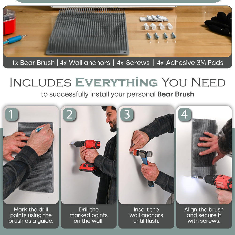Bear Brush backscratcher easy installation in any room