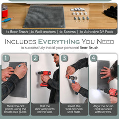 Bear Brush backscratcher easy installation in any room