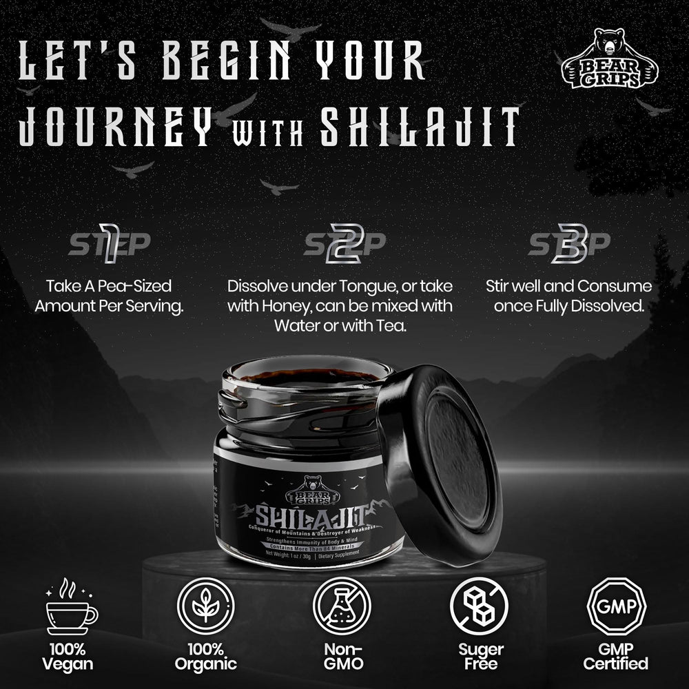 Bear Grips Shilajit 30g jar fits into daily routines.
