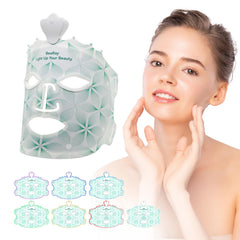 BeaRay red light mask close up showing gentle glow for skin texture