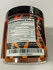 BEAST BITES Nutrition Creatine Monohydrate Gummies packaging illustration with vegan and sugar-free icons for clean ingredients