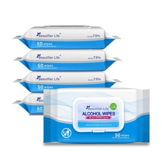 Beautifier Life wet wipes four-pack for on-the-go disinfection and moisture