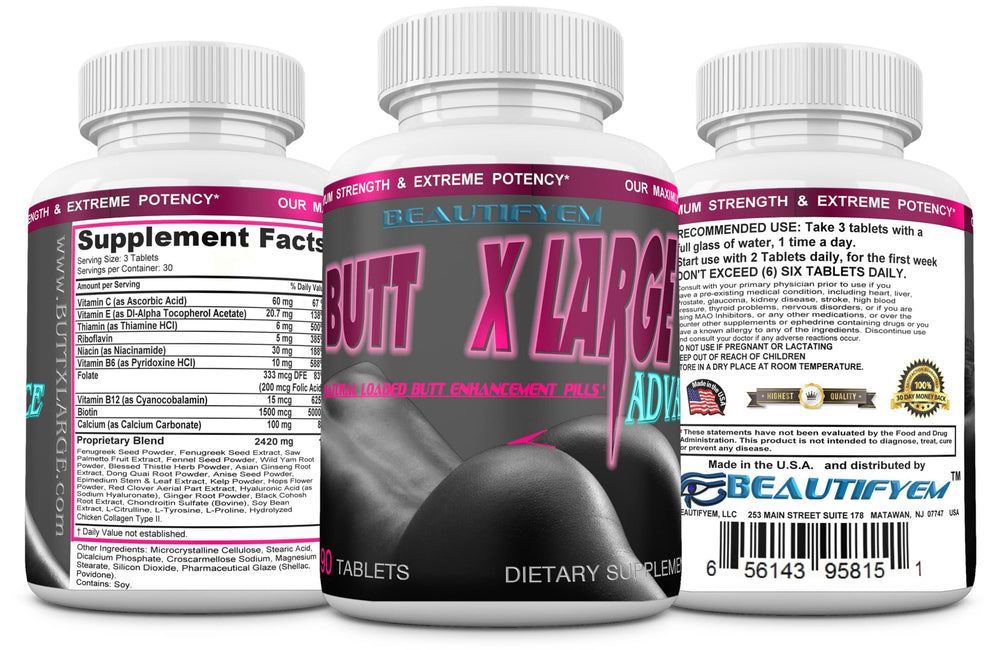 BEAUTIFYEM Butt XLarge dosage guide for planning daily intake