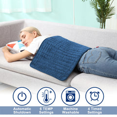 BEAUTIKEN heating pad showing 6 heat settings for customizable comfort.
