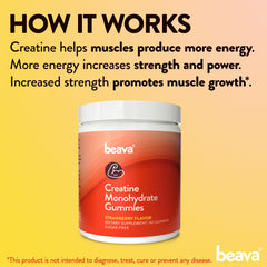 Beava Creatine Monohydrate Gummies strawberry flavor deliver sugar-free daily use.