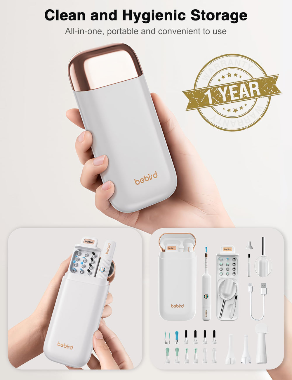 BEBIRD Earsight Plus suitable for adults and kids with safe silicone tips.