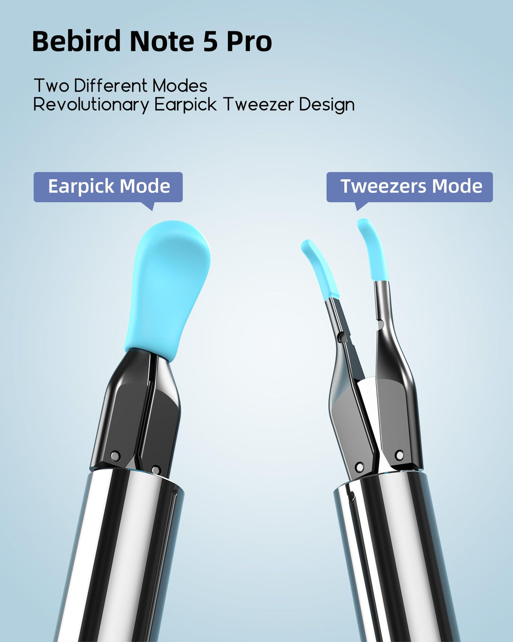 Bebird Pro Note5 Pro 10MP camera captures detailed ear canal images for guidance.