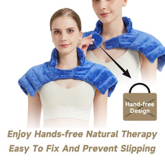 BECGAM heated neck wrap with hands-free design for continuous warmth
