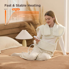 Bedsure abdominal warmth coverage uses upgraded wires for steady, focused warmth.