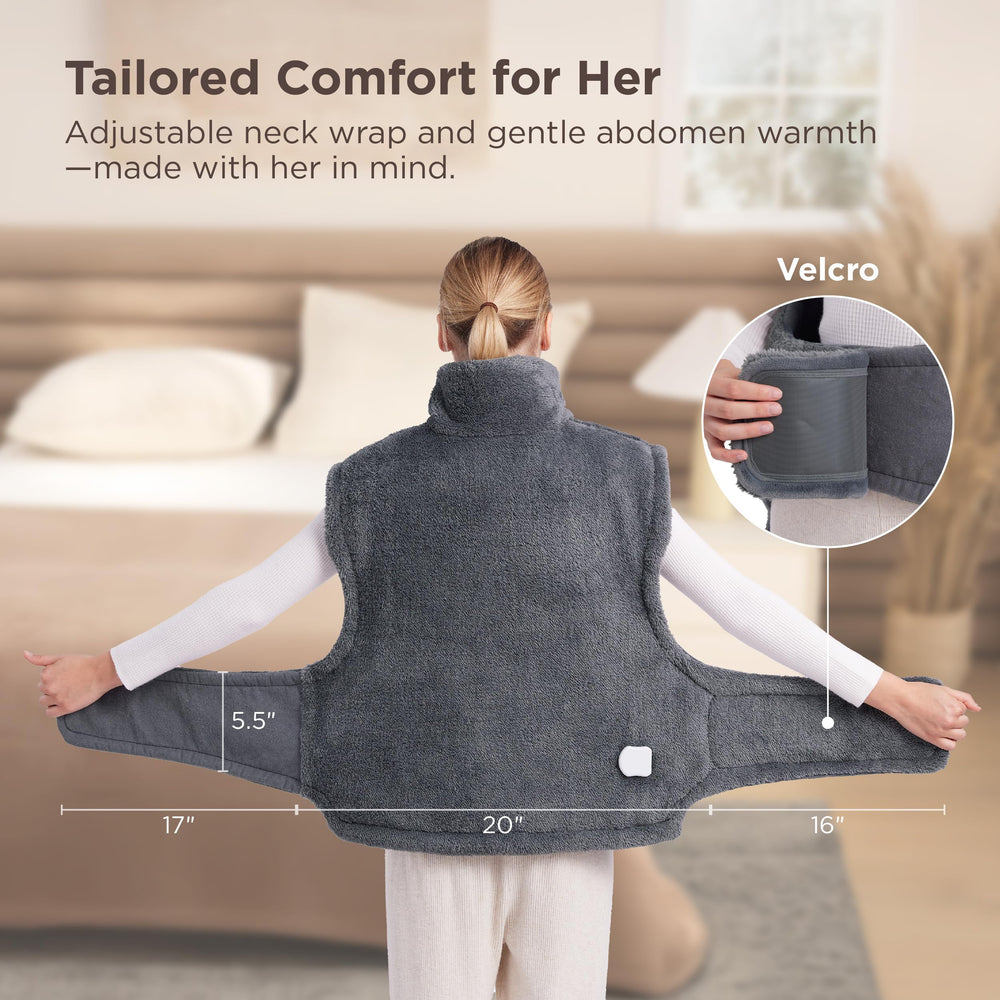 Bedsure heating pad shoulders area with fast heat and coverage.