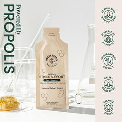 Beekeeper's Naturals label close-up highlighting propolis and liposomal delivery
