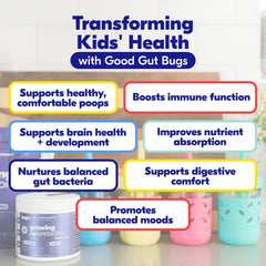 Begin Health Growing Up Prebiotics chicory root fiber per serving