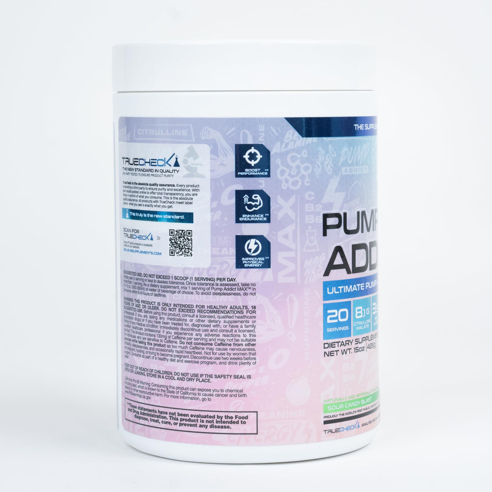 Believe Supplements Pump Addict Max vitamins-minerals aid recovery and overall wellness