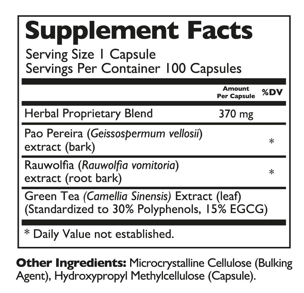 Beljanski Womabel ingredients label highlighting herbal blend.
