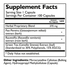 Beljanski Womabel ingredients label highlighting herbal blend.