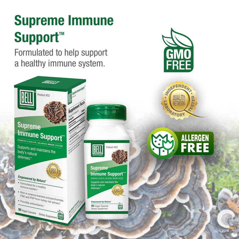 Bell Supreme Immune packaging design emphasizing natural immune support