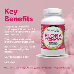 Bellebella Probiology Flora features five probiotic strains promoting digestive balance and vaginal health