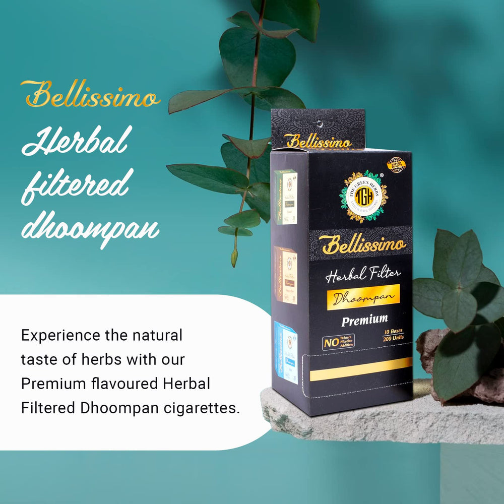 Bellissimo Herbal Cigarette filter closeup showing smooth burn and controlled draw