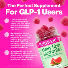 Belli Welli Fiber 4-in-1 gummies label emphasizing ingredients