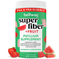 Bellway Super Fiber Powder with fruit, scoop ready for daily use supporting digestive regularity.