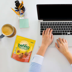Label on Belvita Bites highlighting Kosher and Non-GMO verification.