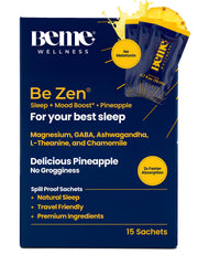 BeMe Magnesium Sleep pineapple sachet close-up for easy bedtime routine and calm