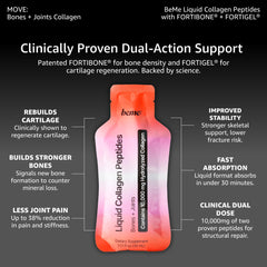 BeMe Fortibone sachets pack demonstrates portable daily supplementation on the go.