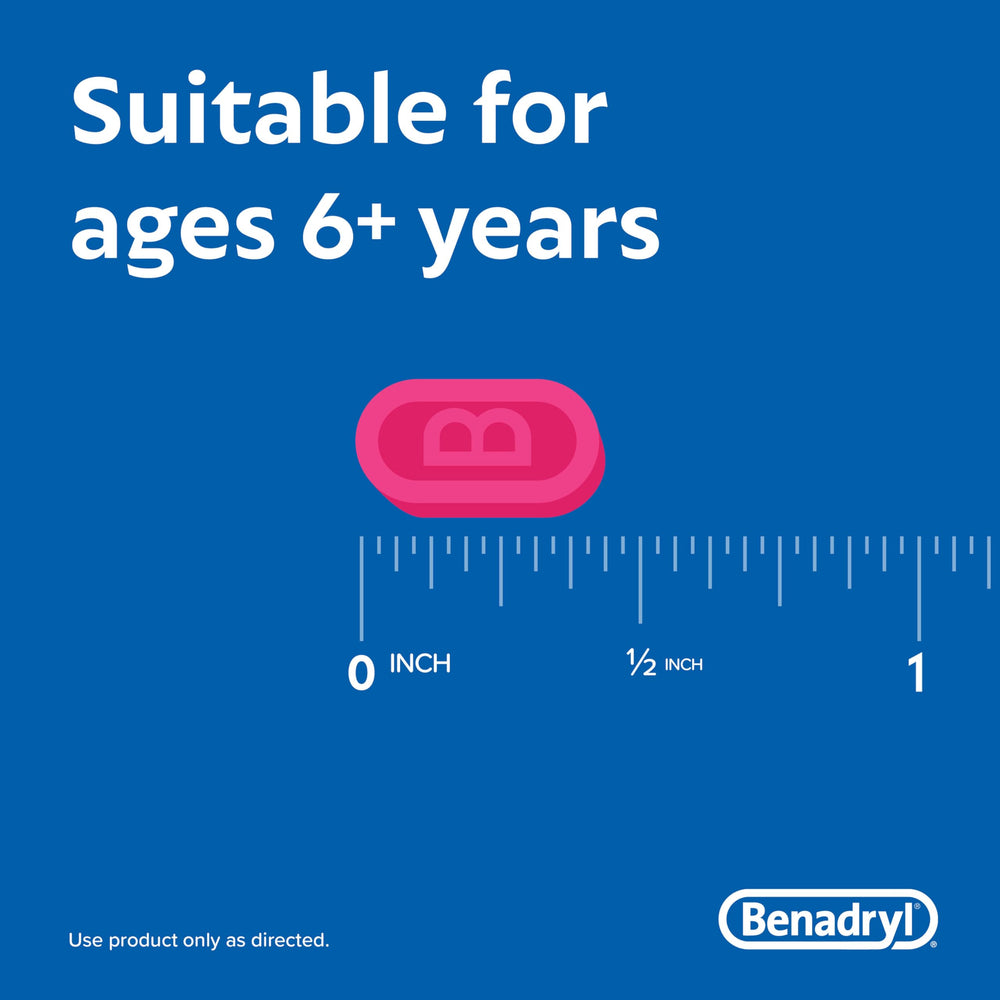 Benadryl Ultratabs travel bag use demonstrates compact convenience.